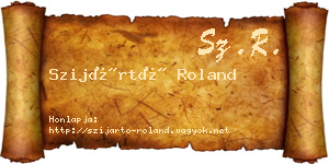 Szijártó Roland névjegykártya